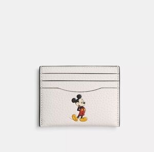 New! Disney X Coach Card CaseIn Regenerative Leather With Motif